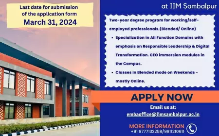 IIM Sambalpur invites online applications for Executive MBA Program (2024-2026)